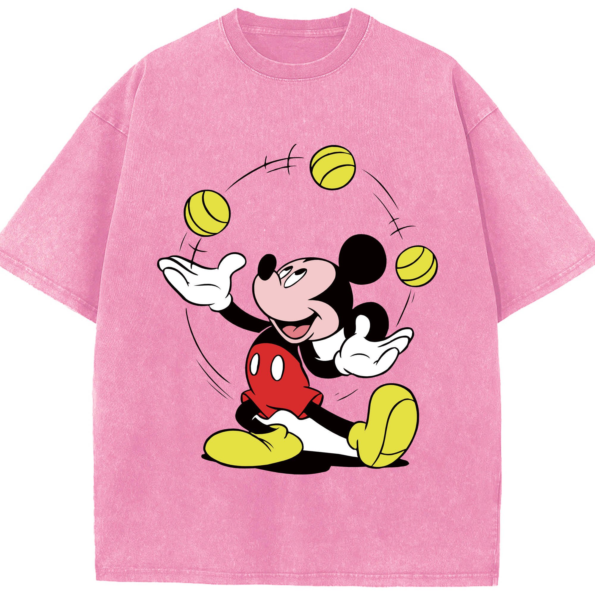 （画像用） ミッキーマウス Mickey Mouse 綿100% ヴィンテージ風 半袖Tシャツ（フロントプリント）